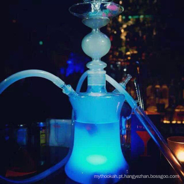 Hookah de vidro Shisha com luzes LED Mangueira de silicone sem capa de couro (ES-HS-001)